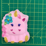 Badekugel handgemacht Einhorn rosa mit Blume