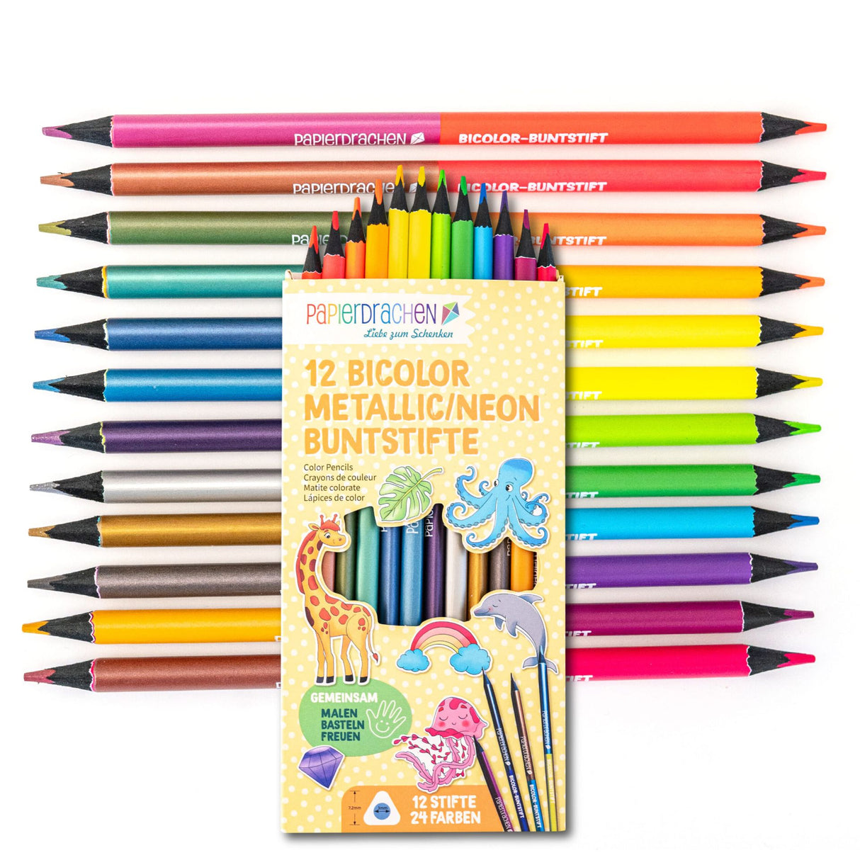 Bicolor Buntstifte Neon und Metallic