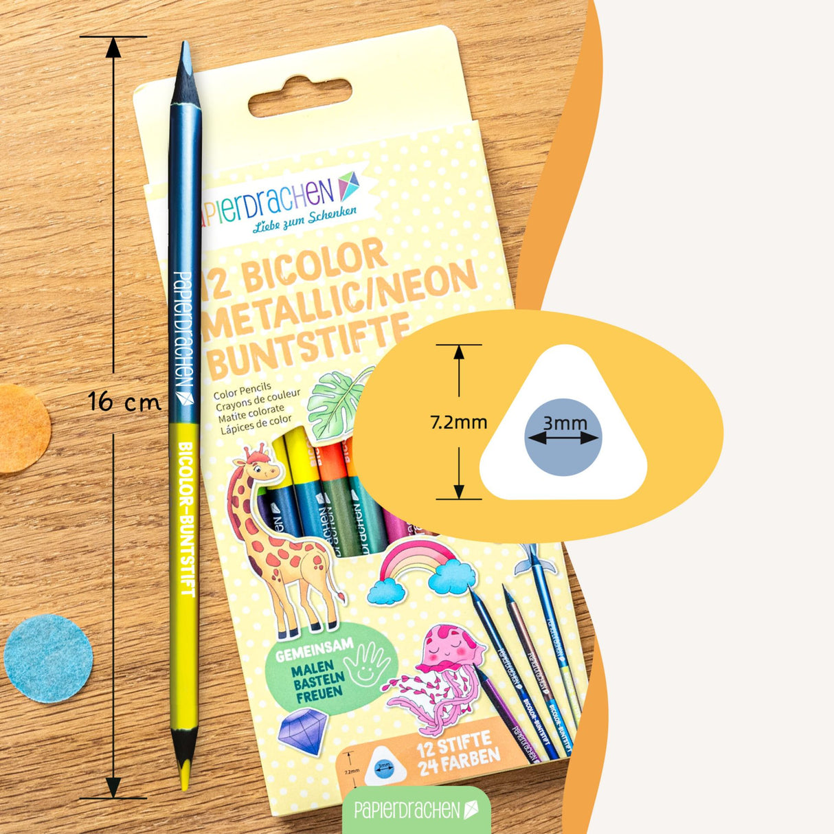 Bicolor Buntstifte Neon und Metallic
