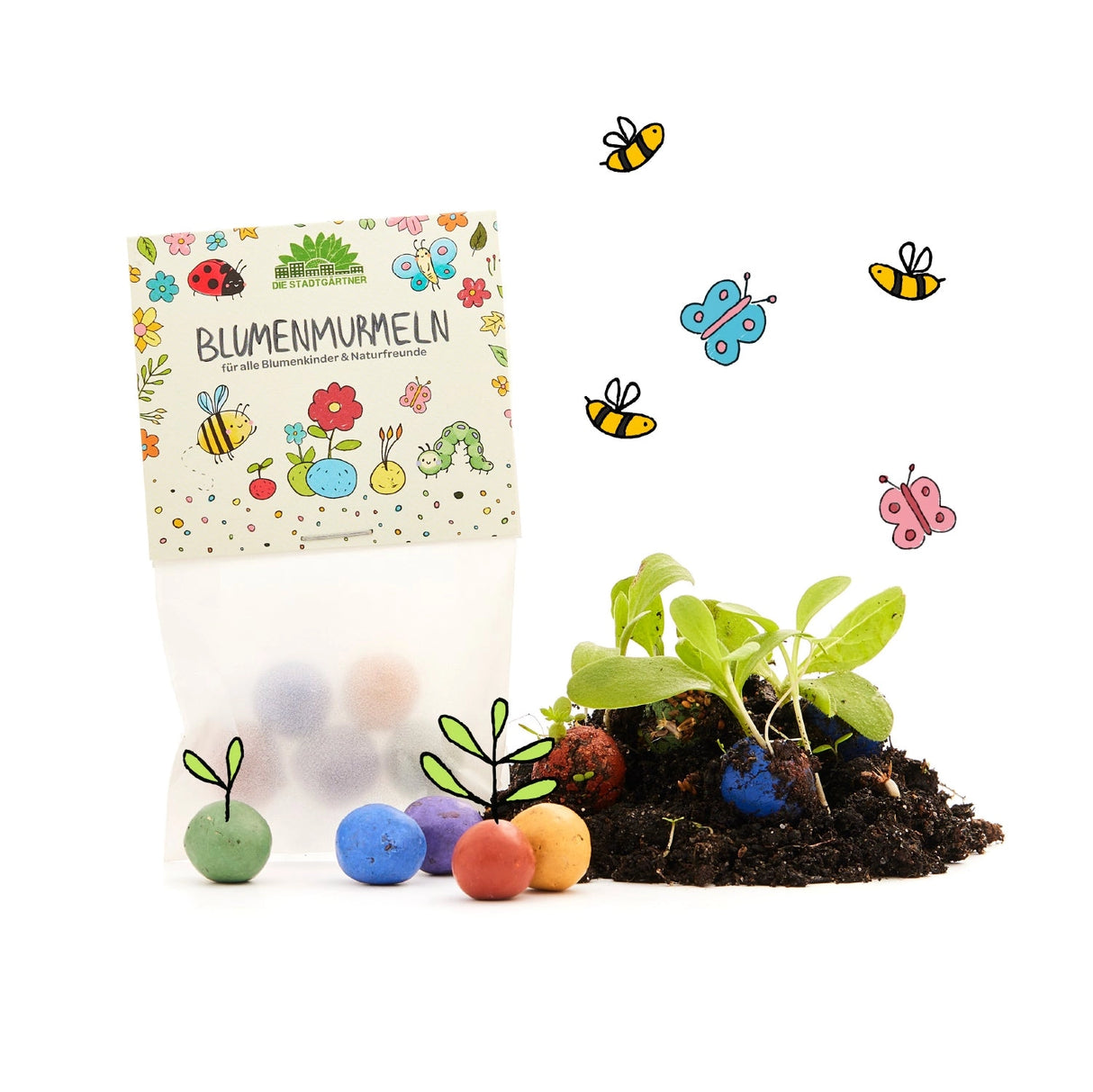 Blumenmurmel 5 Stück