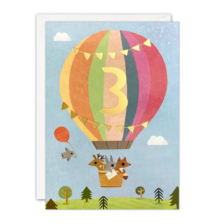 Geburtstagskarte Ballon 3 Goldfolierung