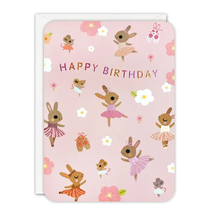 Geburtstagskarte Hase Rosa