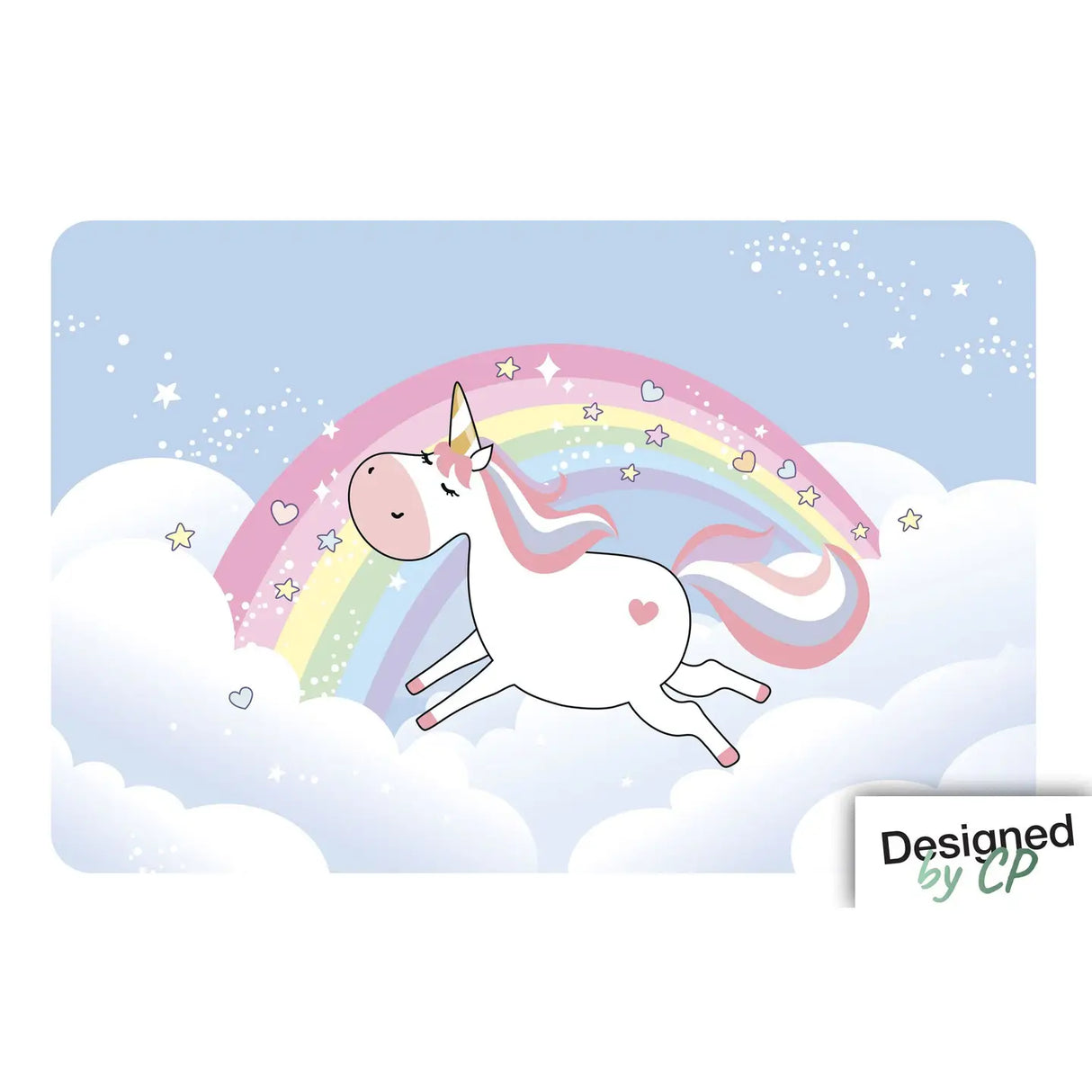 Kinder Tischset Einhorn Regenbogen