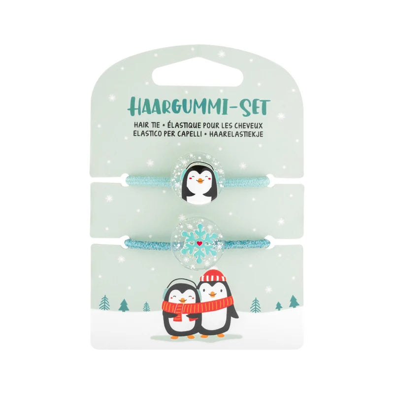 Haargummi 2er Set Winter Pinguin