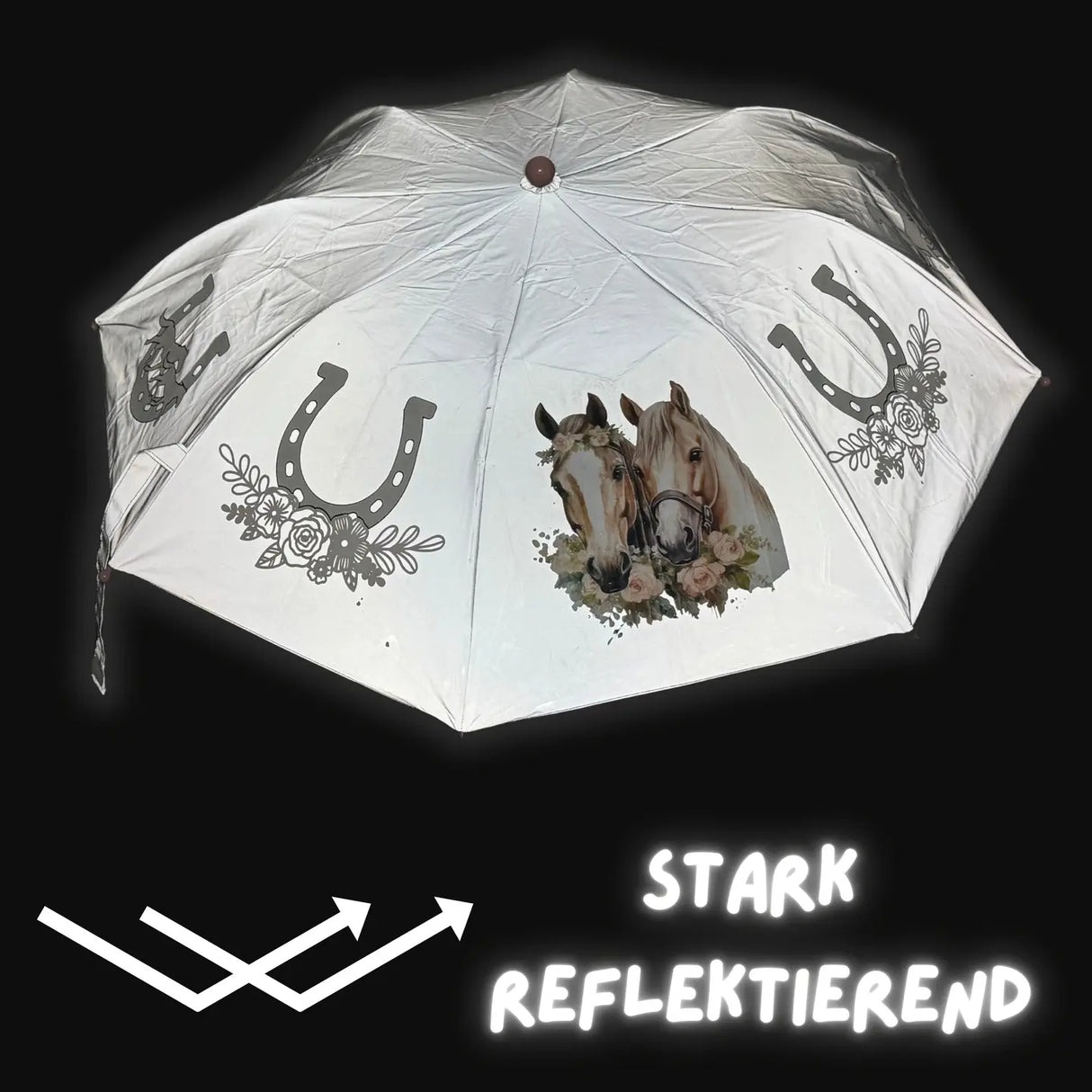 Kinder Regenschirm mit Farbwechsel Pferd
