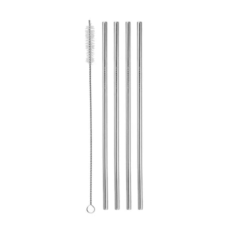 Strohhalme aus Edelstahl mit Bürste 4er Set
