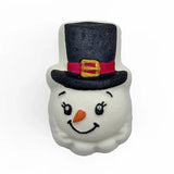 Badekugel handgemacht Weihnachten Schneemannskopf mit Zylinder