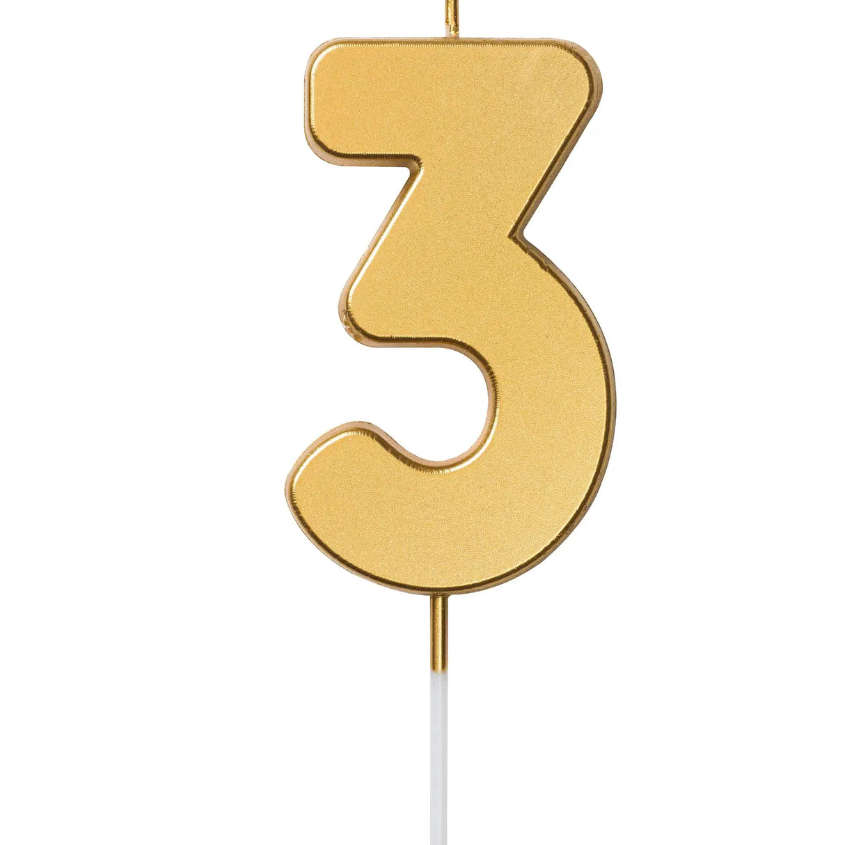 Geburtstagskerze Zahlenkerze Gold 3