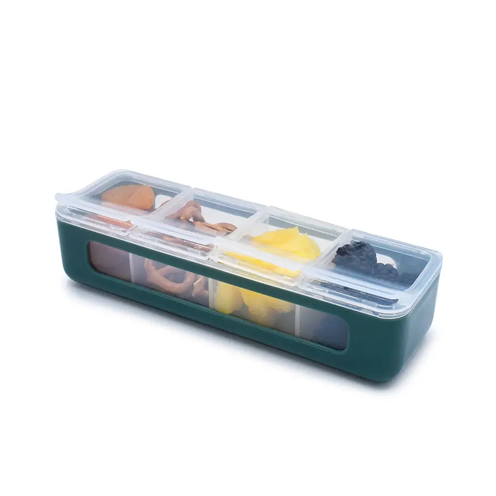Znünibox Snackbox Melii mit 4 Fächern Blaugrau