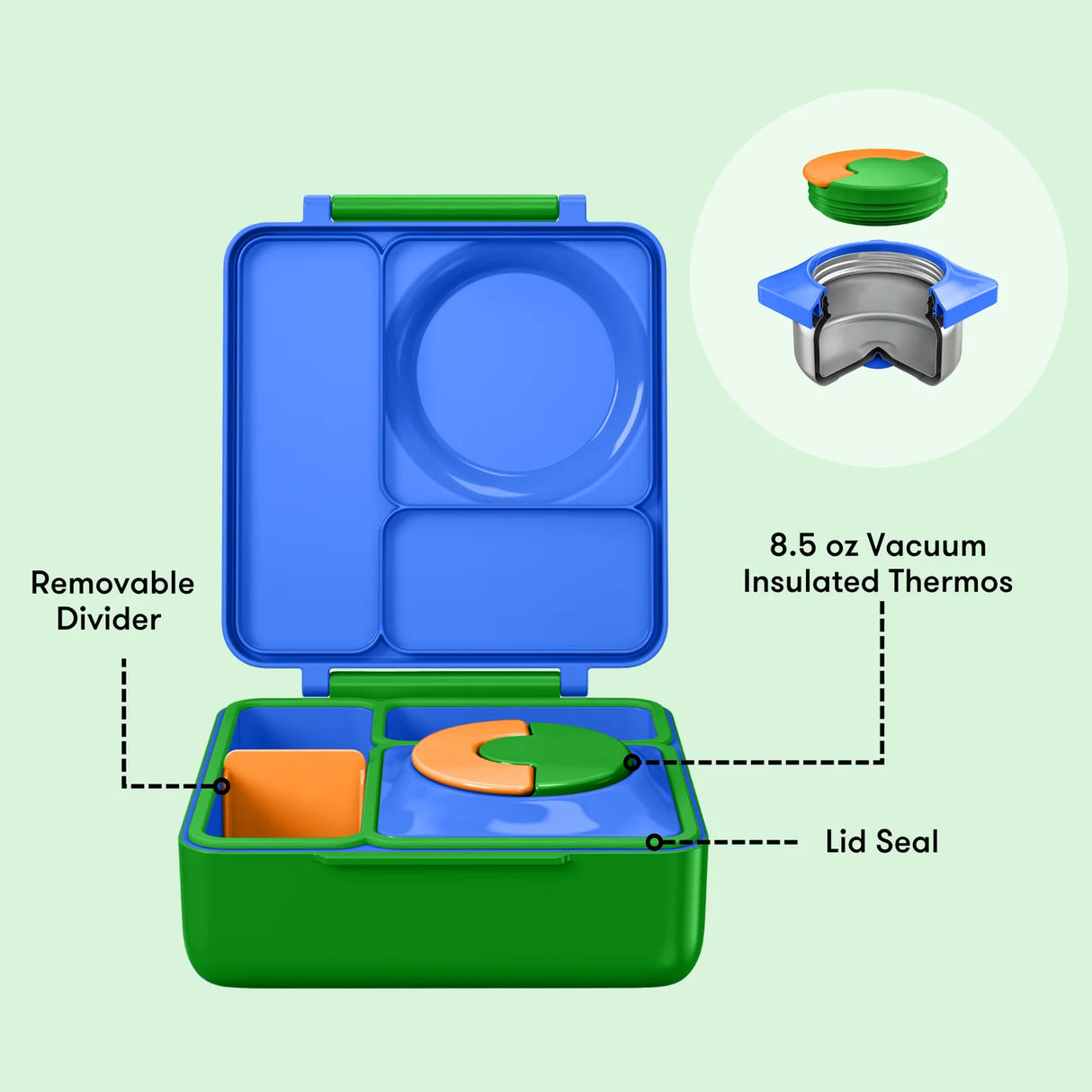 Thermo Lunchbox OmieBox Blau Grün