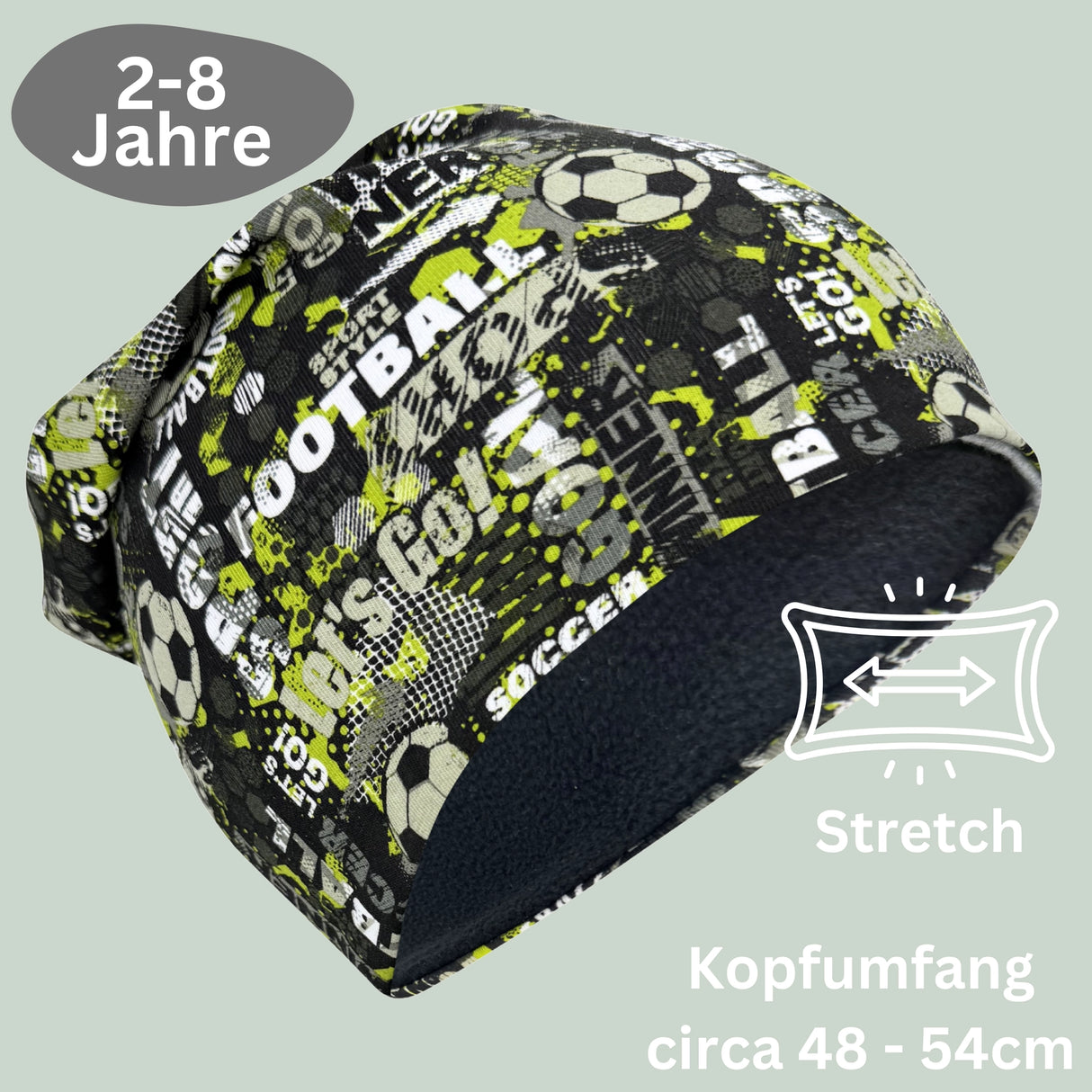 Kinder Winter Mütze & Loop Schal Fussball