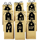 Adventskalender Tüten Häuser Schwarz