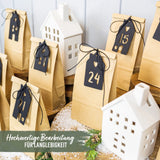 Adventskalender Tüten Häuser Schwarz