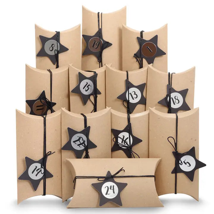 Adventskalender Pillowboxen Vintage Schwarz