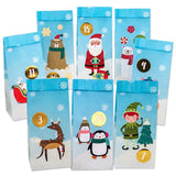 Adventskalender Tüten Weihnachten Blau