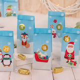 Adventskalender Tüten Weihnachten Blau