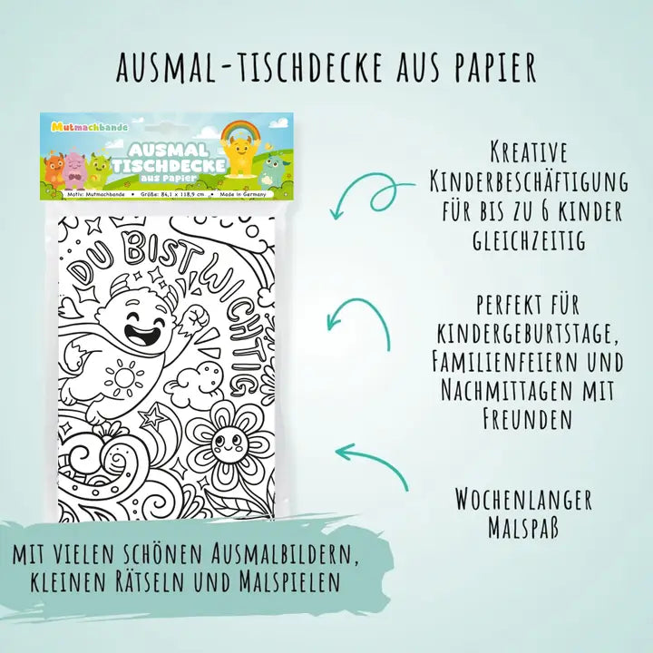 Ausmal Tischdecke XL Monster Mutmacherbande