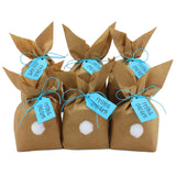 Osternest Papiertaschen Hasen mit Ponpon Blau
