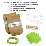 Osternest Papiertaschen Hasen mit Ponpon Grün
