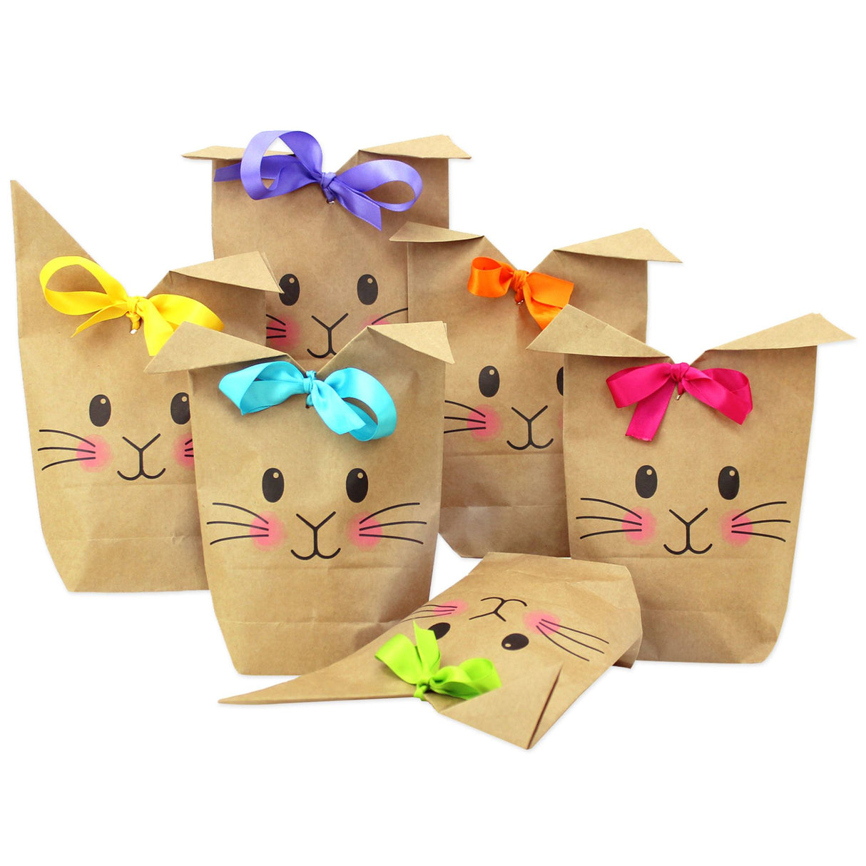 Osternest Papiertaschen bedruckt mit Hasen und Schlaufe
