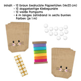Osternest Papiertaschen bedruckt mit Hasen und Schlaufe