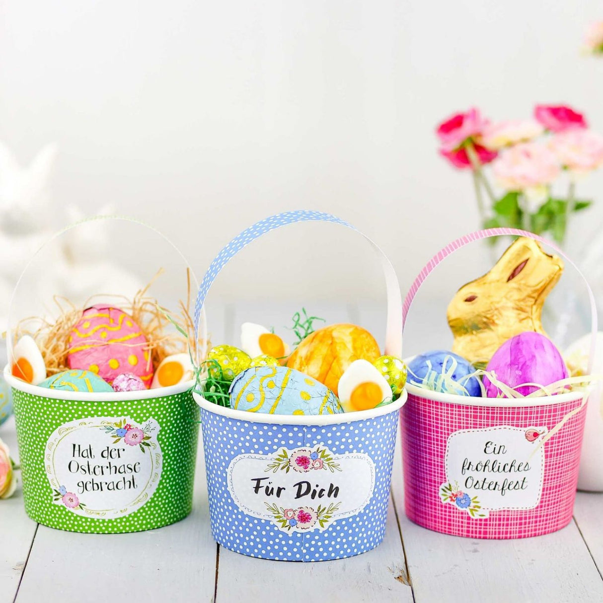 Osternest und Osterbecher Set Bunt