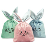 Osternest Hasetasche aus Samt Blau