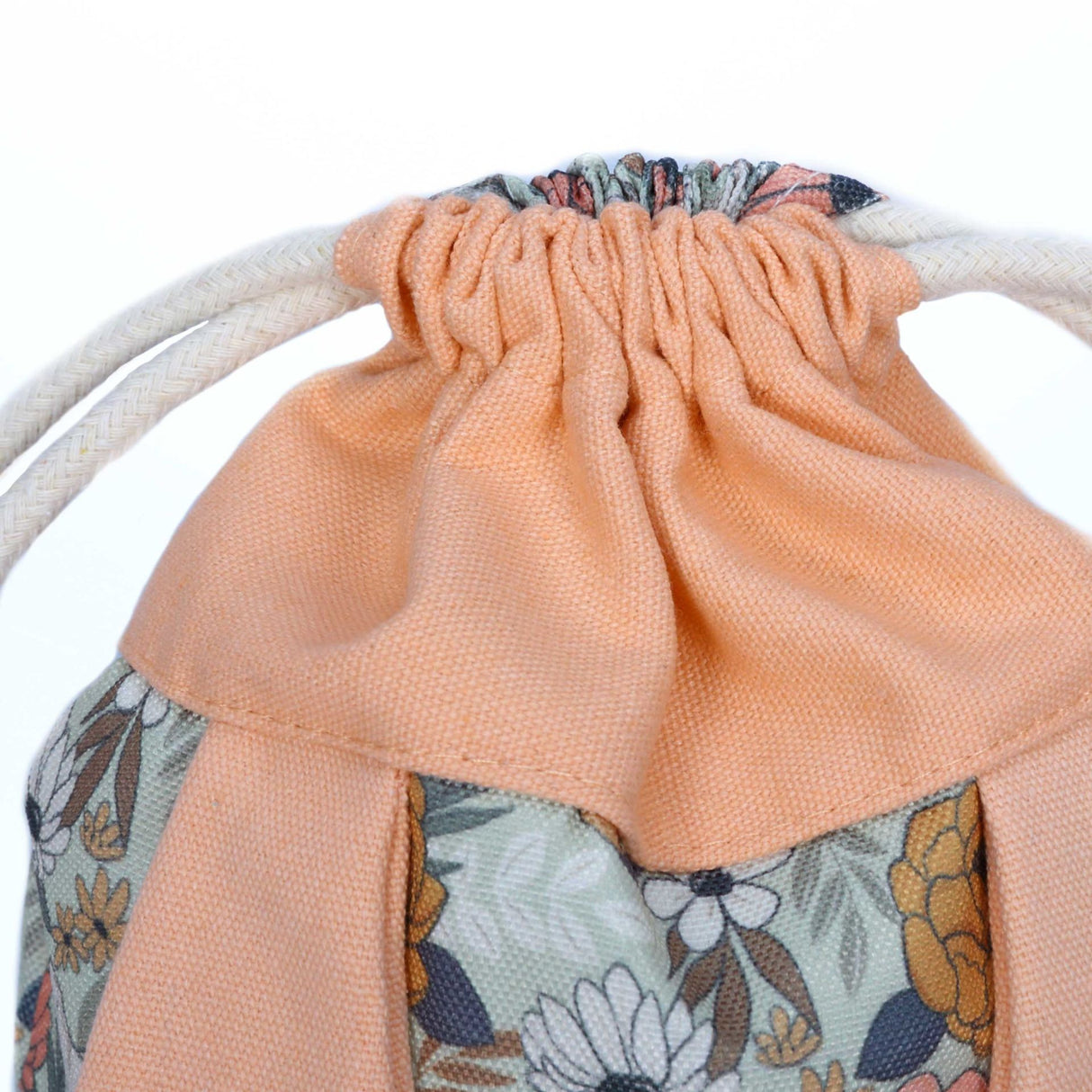 Rucksack und Turnbeutel Hase mit Ohren und Pommel Peach
