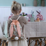 Rucksack und Turnbeutel Hase mit Ohren und Pommel Peach