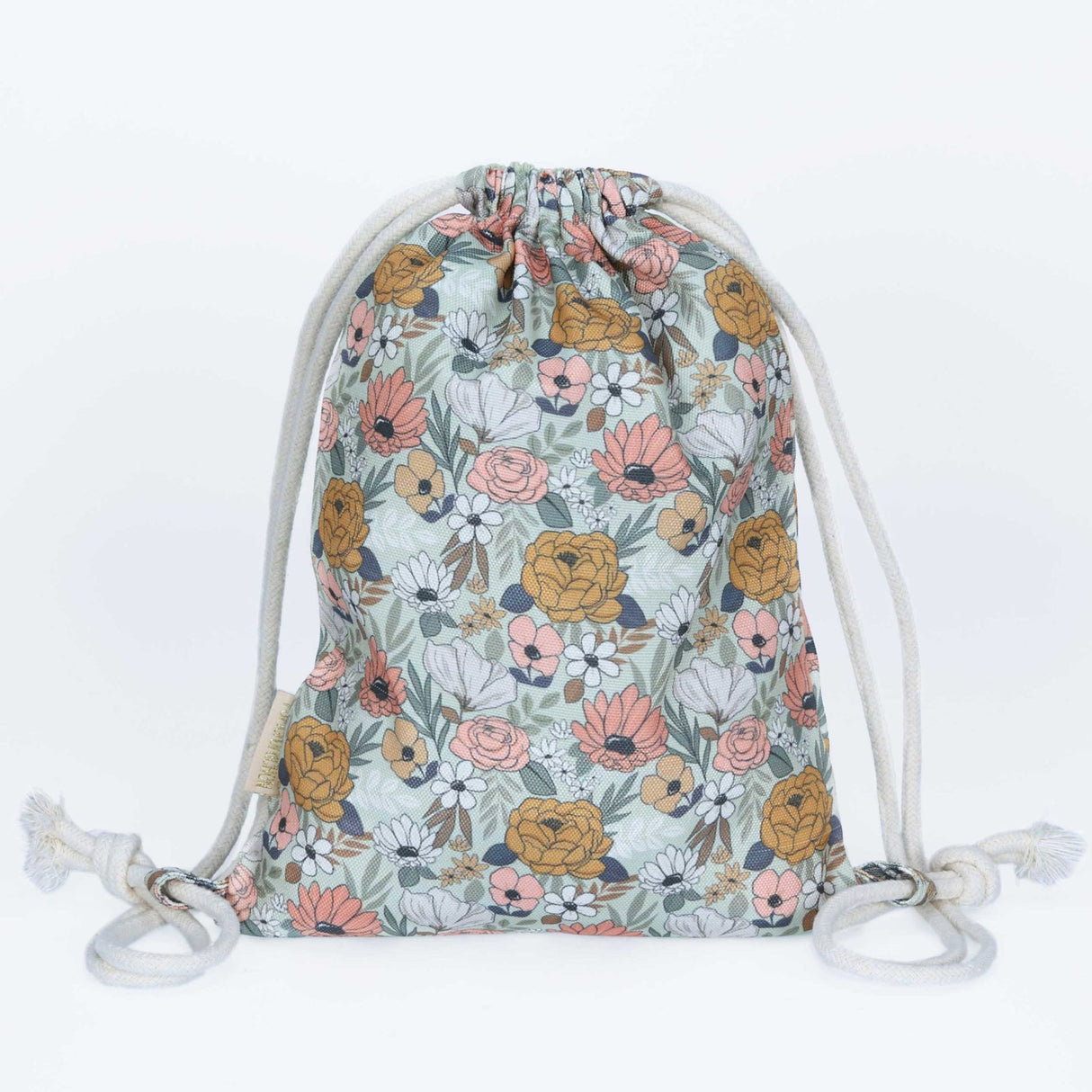 Rucksack und Turnbeutel Hase mit Ohren und Pommel Mint