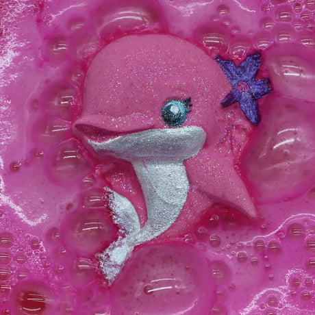 Badekugel handgemacht Delfin pink