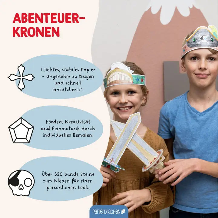Bastelset Papierkronen Kämpfer