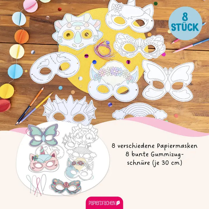 Bastelset Papiermasken Fabelwesen