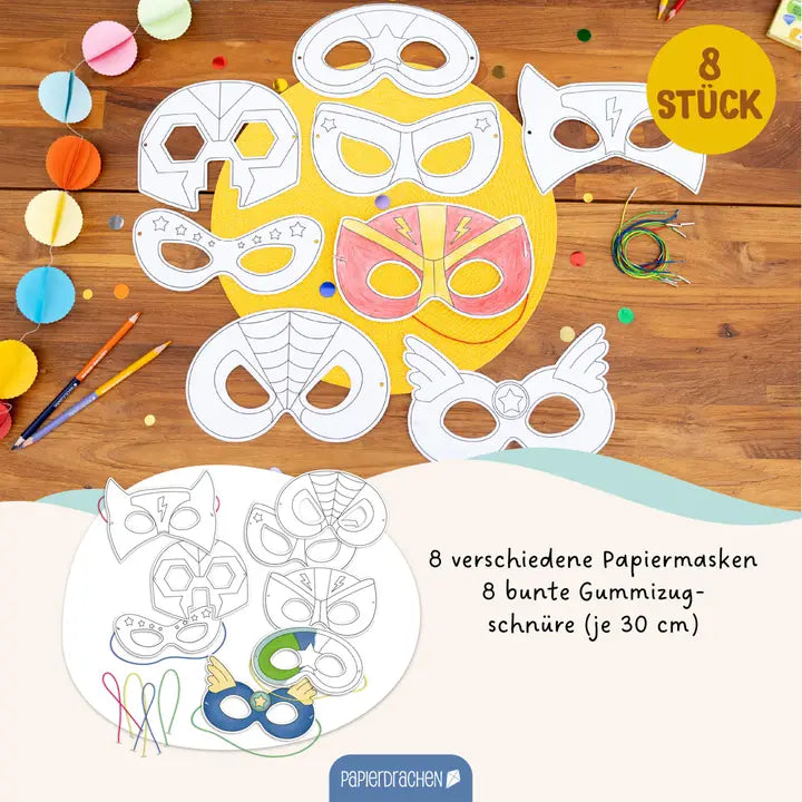 Bastelset Papiermasken Superhelden