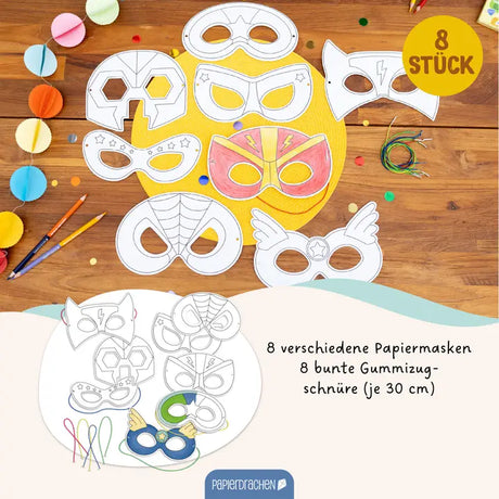 Bastelset Papiermasken Superhelden
