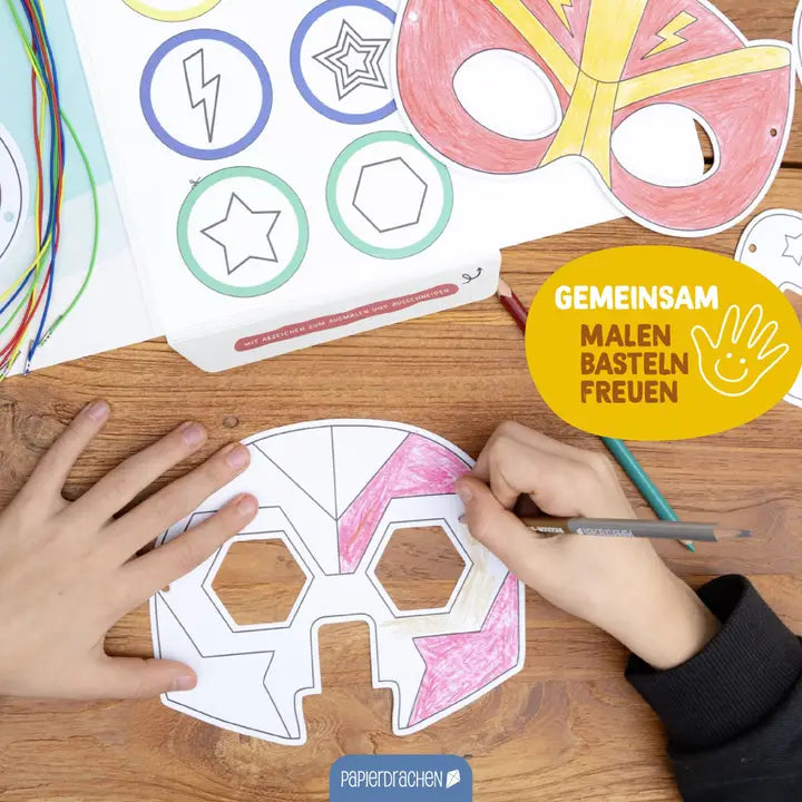 Bastelset Papiermasken Superhelden