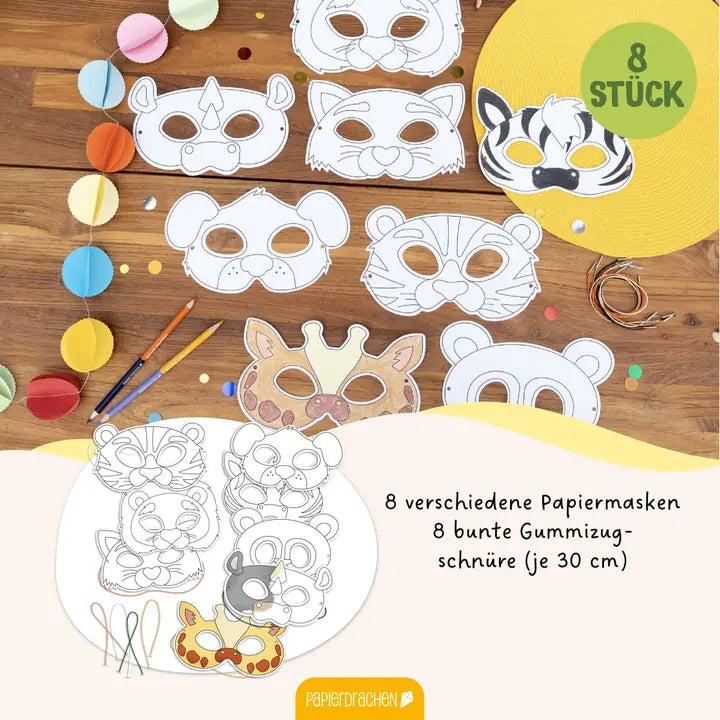 Bastelset Papiermasken Tierwelt
