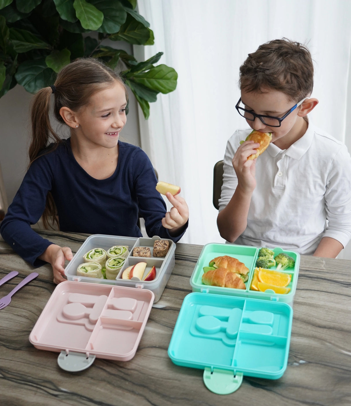 Znünibox Bento Box 2 Stöckig mit Besteck Helltürkis