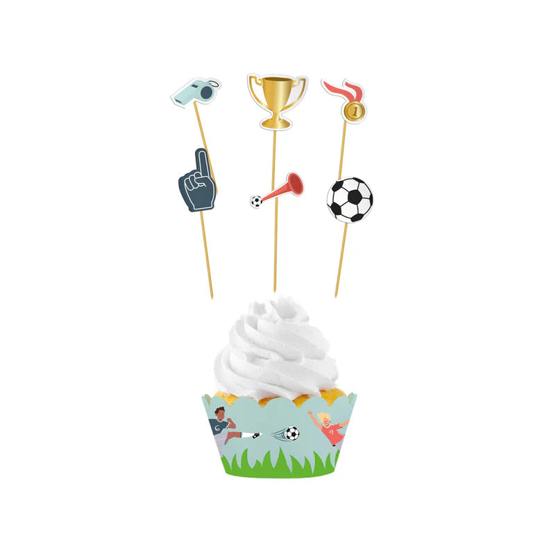 Cupcake und Muffinförmchen Set Fussball