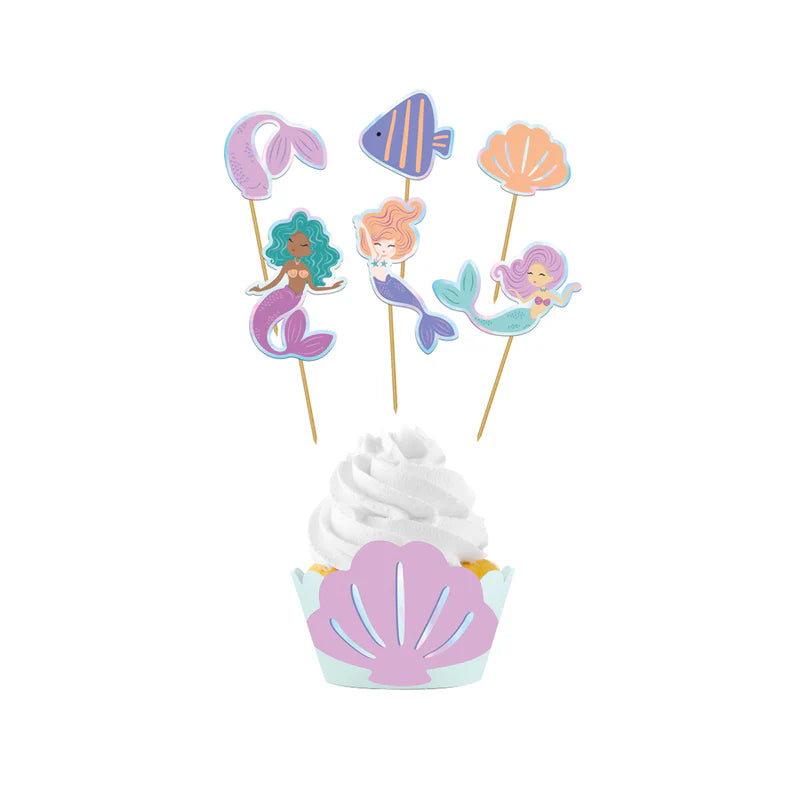 Cupcake und Muffinförmchen Set Meerjungfrau