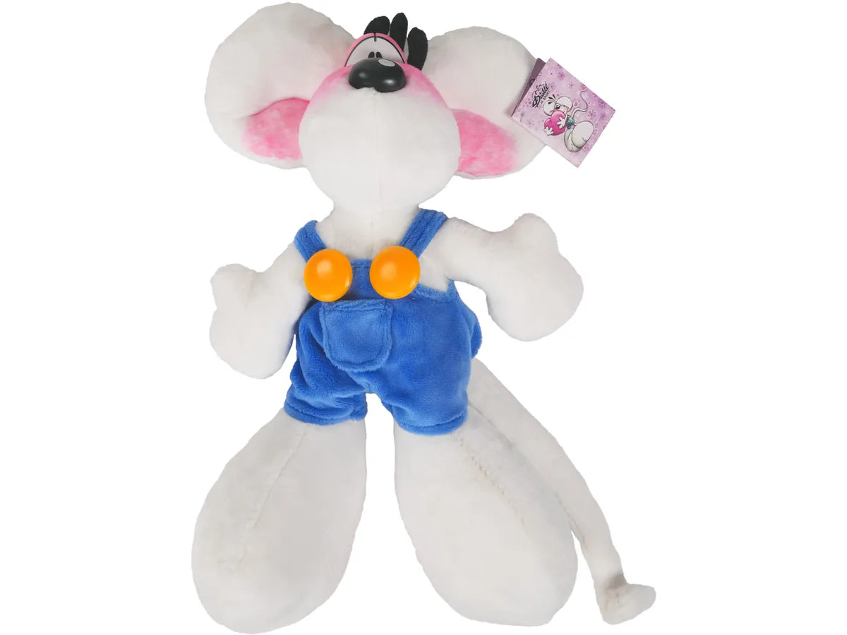 Diddl Plüschmaus Kuscheltier 30cm mit Latzhose Blau