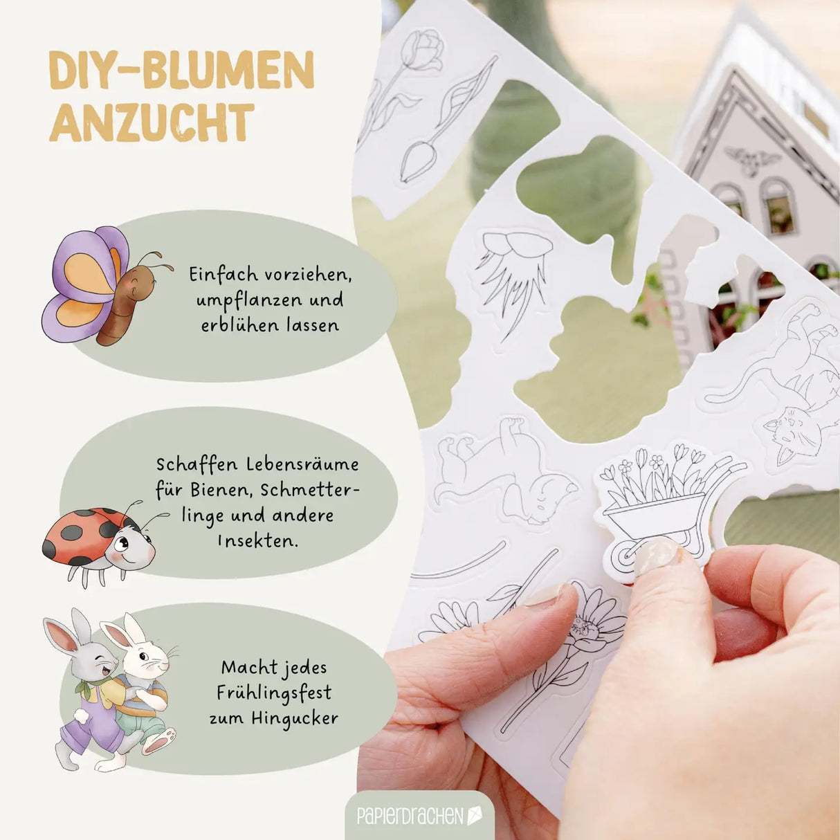 Bastelset Anzuchtset Frühlingsgarten zum bemalen