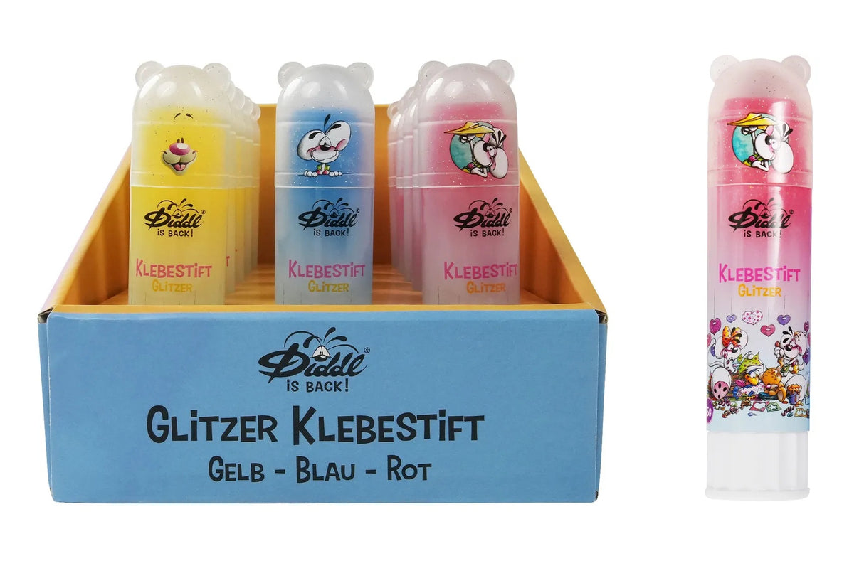 Diddl Klebestift mit Glitzer Pink