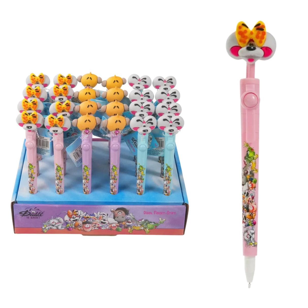 Diddl Kugelschreiber mit Figurfidget Diddlina Rosa