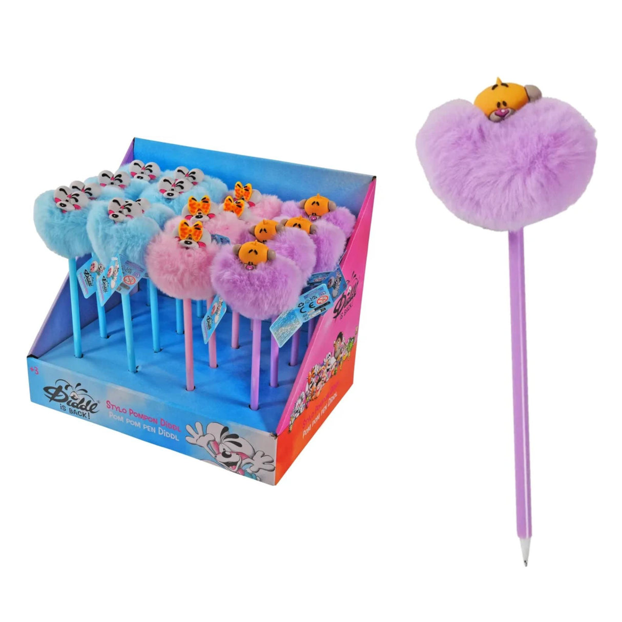 Diddl Kugelschreiber mit Pompom Pimboli Lila