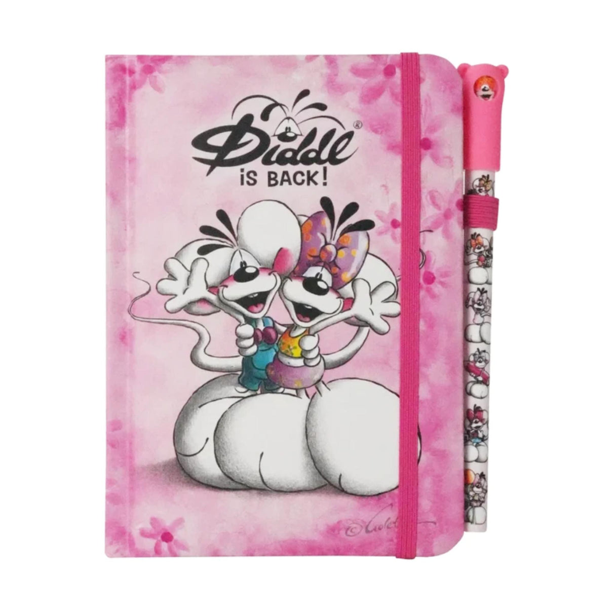 Diddl Notizbuch mit Gelstift Kugelschreiber Rosa