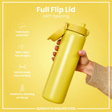 Edelstahl Trinkflasche Ion8 1200ml Gelb