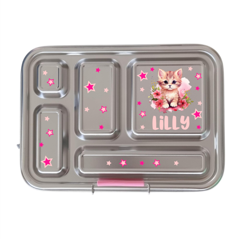 Edelstahl Znünibox Baurelia Box Eco mit 5 Unterteilungen Rosa