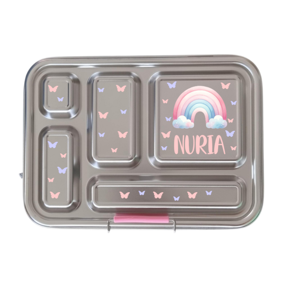 Edelstahl Znünibox Baurelia Box Eco mit 5 Unterteilungen Rosa