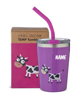 Kinder Thermbobecher Carl Oscar mit Strohhalm Pink